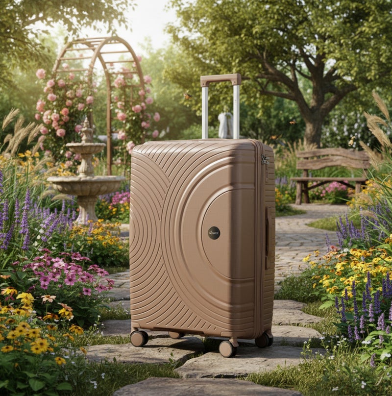 SENATOR Unisex Hard Case Medium Checked Luggage Lightweight PP Fashion Trolley Luggage with 360° Degree 4 Twin Wheel and Safe Zippers KH1010 Khaki - Image 2